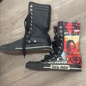 Black and Red High-Top Sneakers